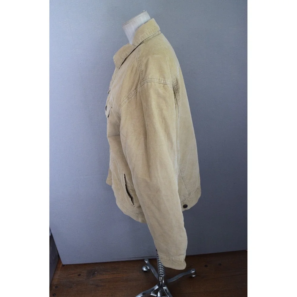 Gap Corduroy Trucker Jacket Medium Tan Sherpa Lined Vintage 2003 Mens Beige Coat